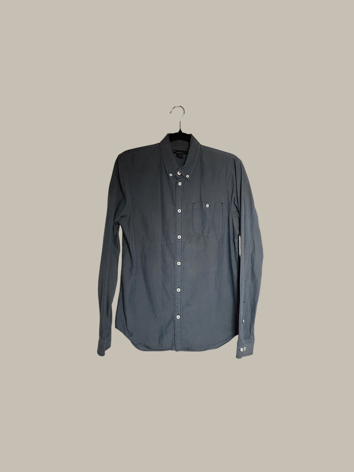 John Varvatos - Cotton Voile - L/S Shirt Light Grey small