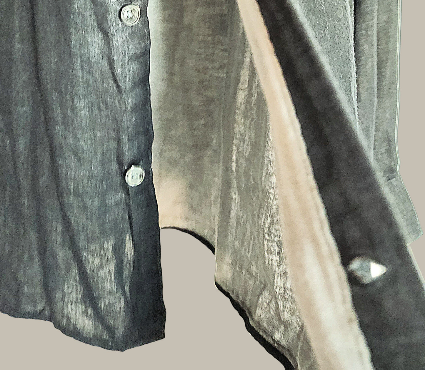 Vince- L/S Shirt- Black With Stone Backing Small