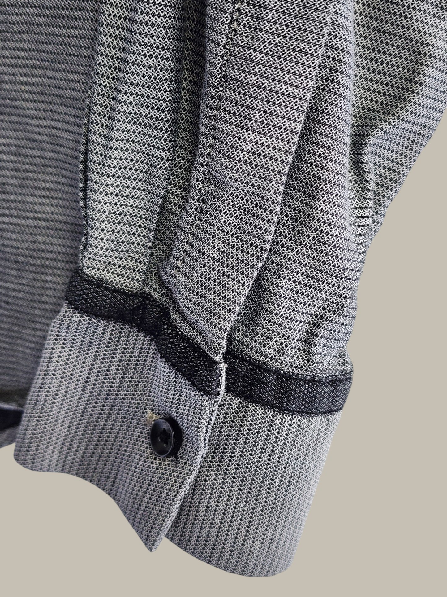 Anthony Morato- L/S Textured - Grey Stripe - 100% Cotton Small