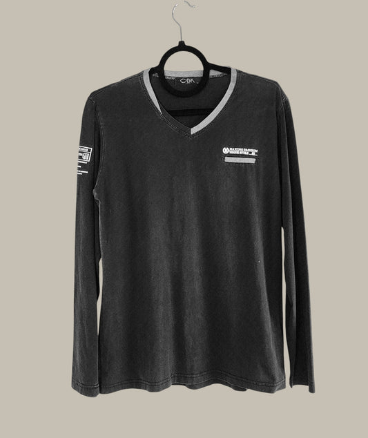 CBK Sports- L/S Tee w/ Stripe Trim - Fine Cotton Medium