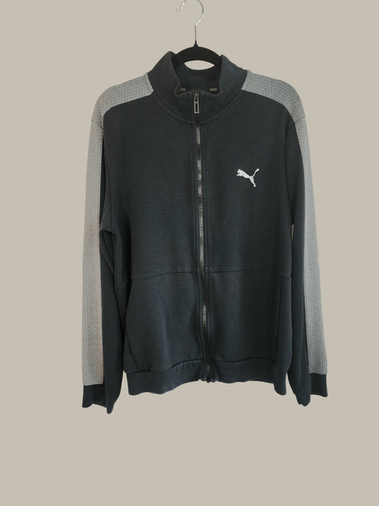 Puma- Black / Grey Zipper Jacket - Poly / Cotton medium/large