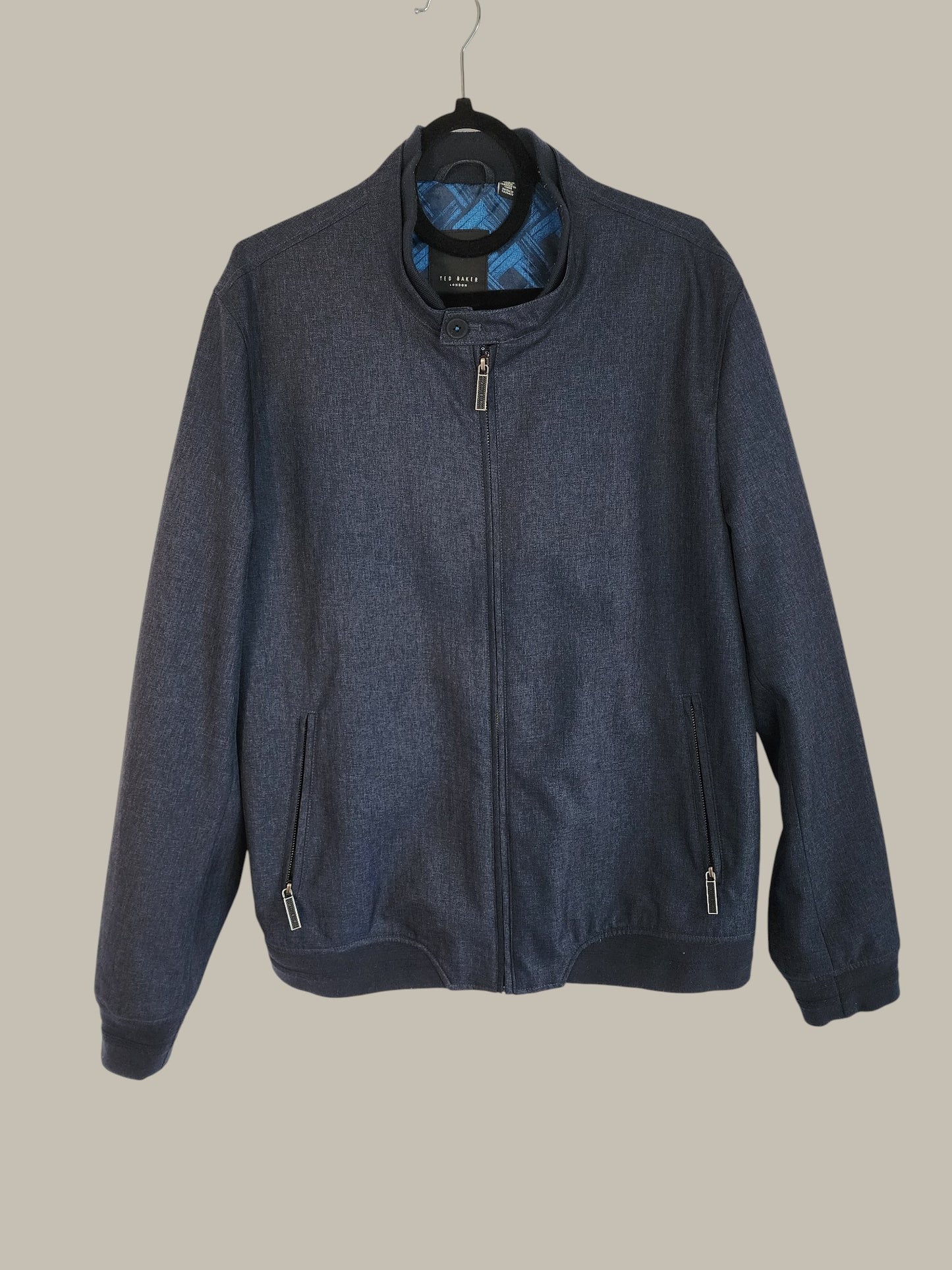 Ted Baker- Casual - Nylon - Indigo Chevron Textured Print Linin (L)