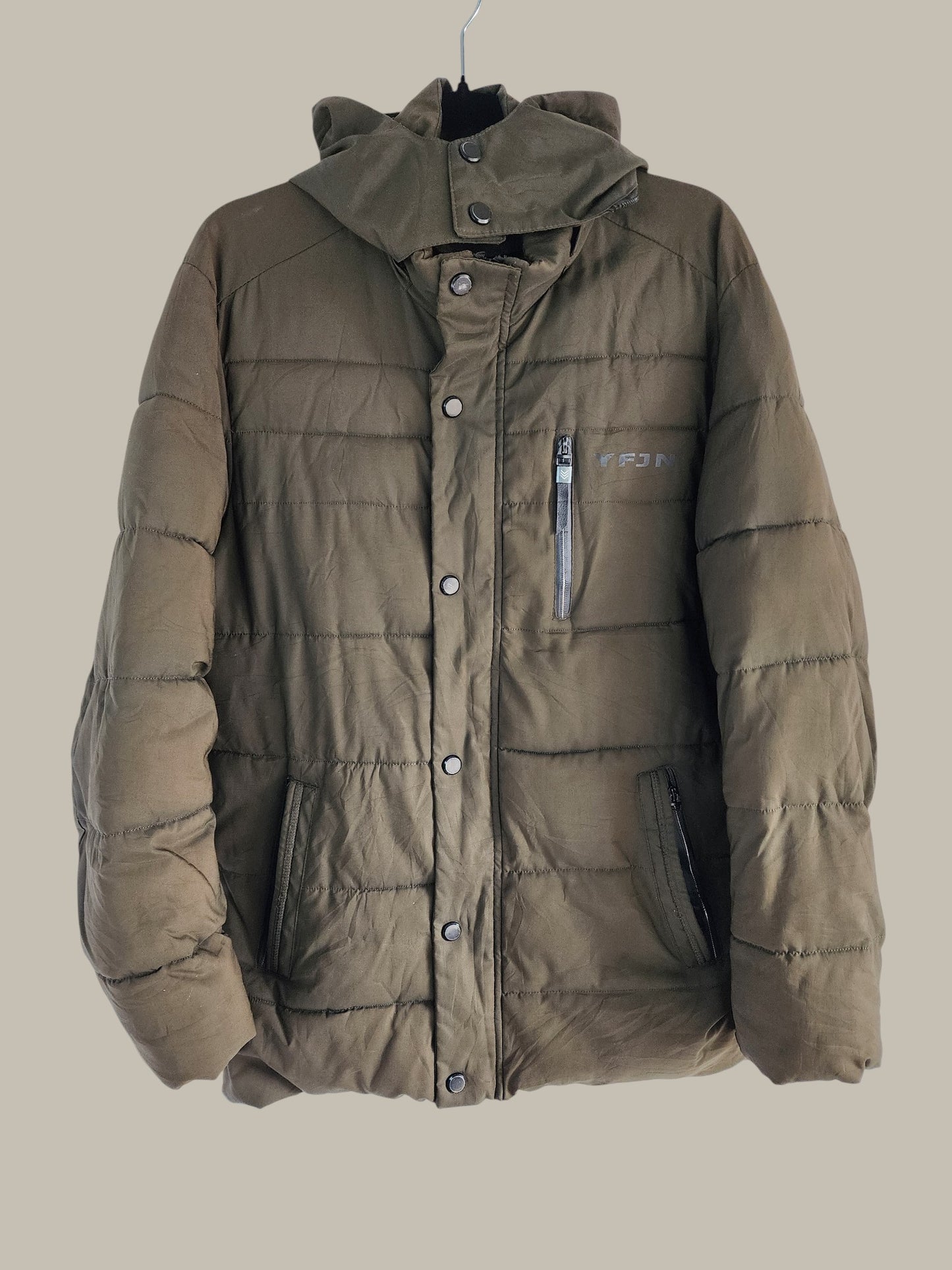 Ruzhiniao- Dark Green- Puffy Ski Jacket - Hooded (L)