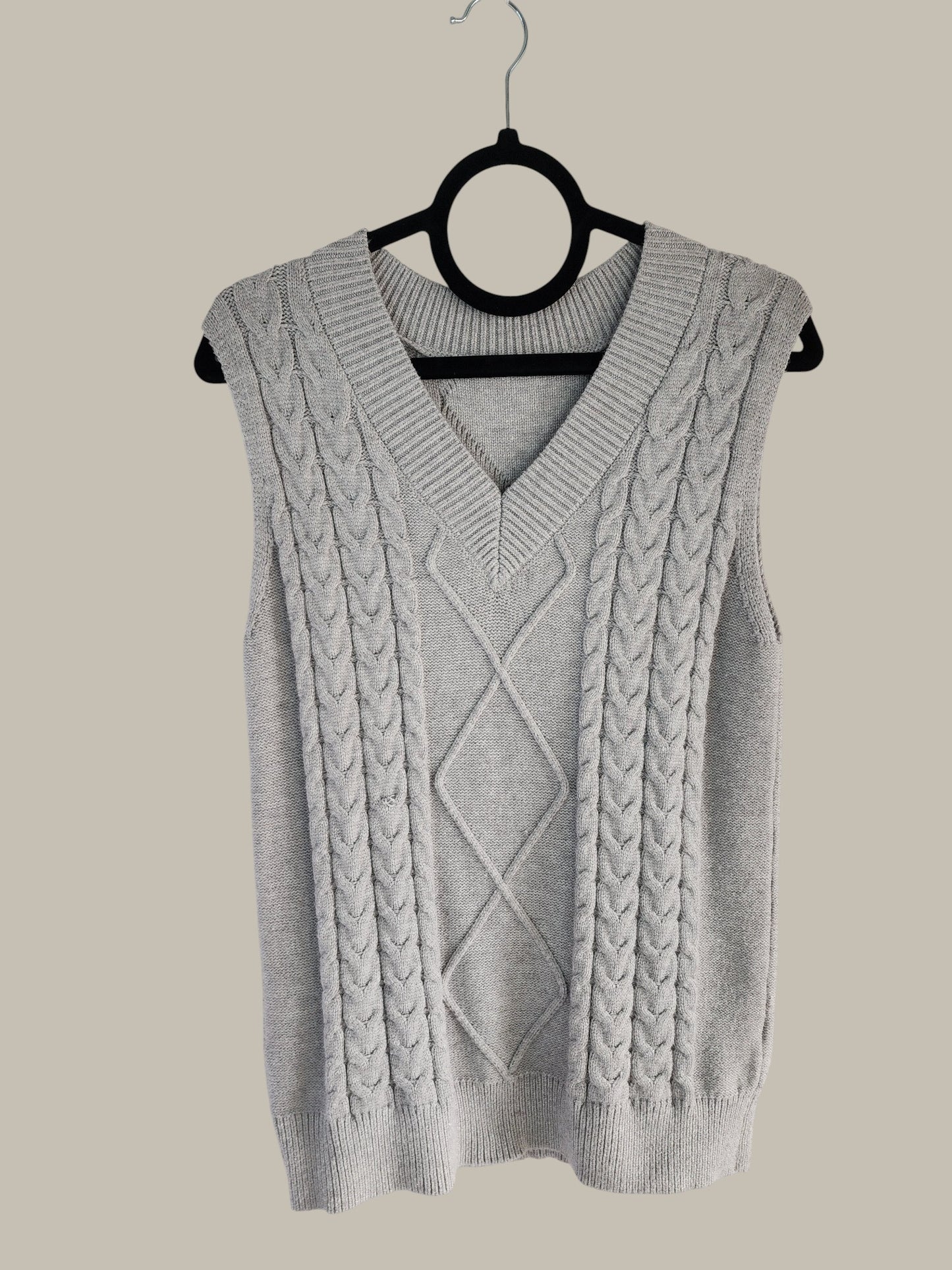 - Taupe - Sleeveless Sweater - Viscose / Poly medium