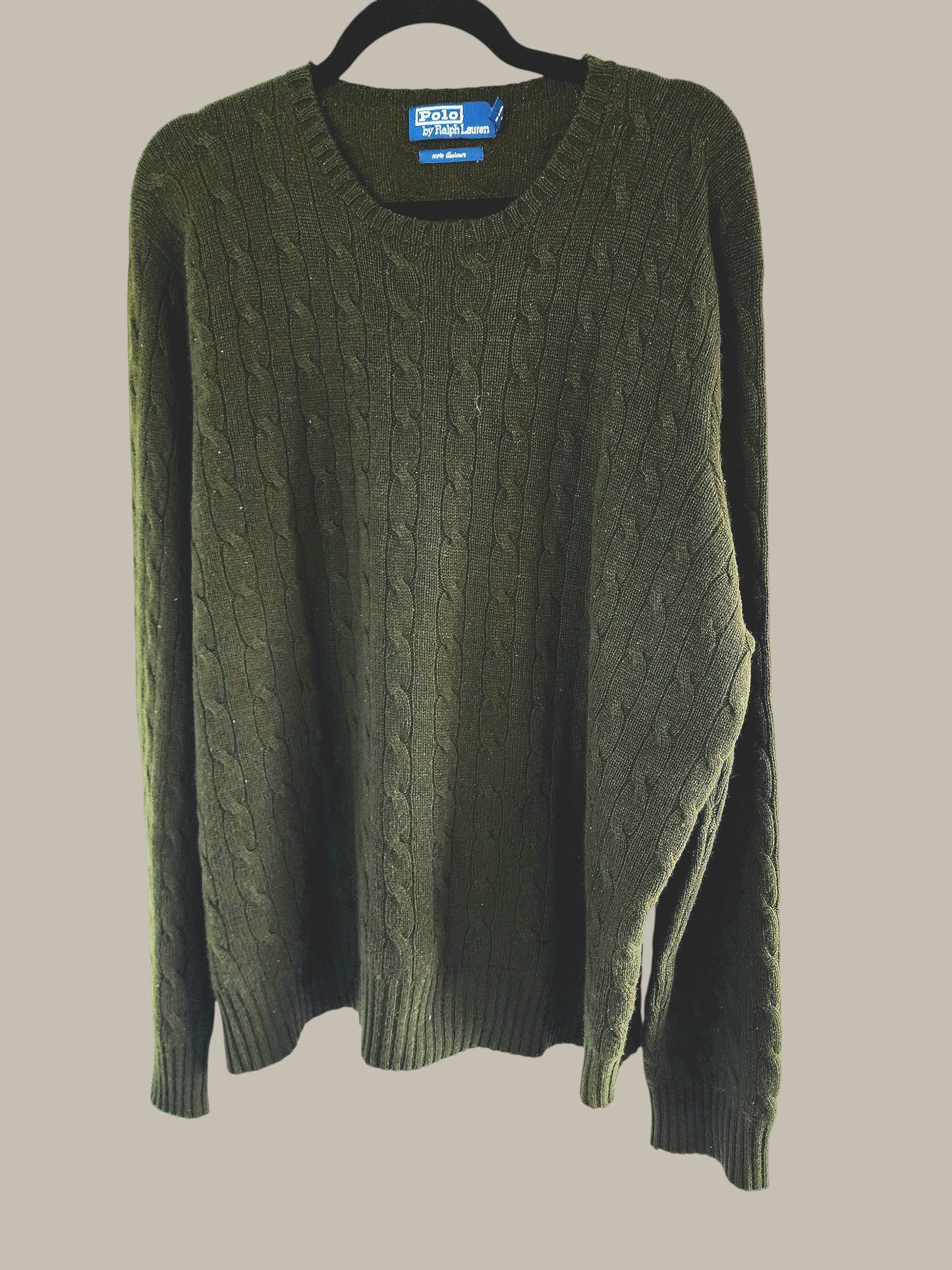 Ralph Lauren - Cashmere - Cable Army Green XL