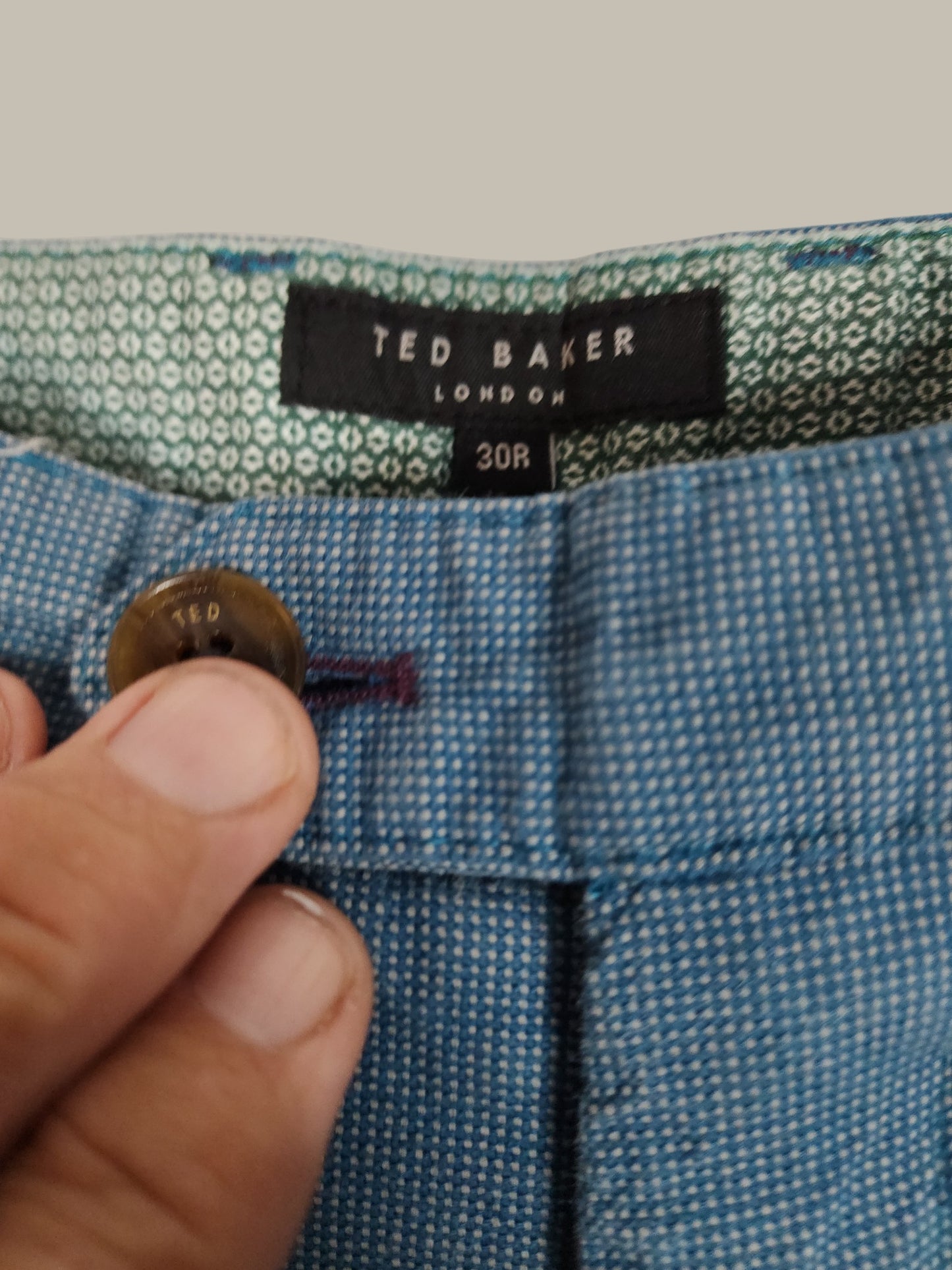 Ted Baker- Blue Textured  Pants - Cotton 32/26