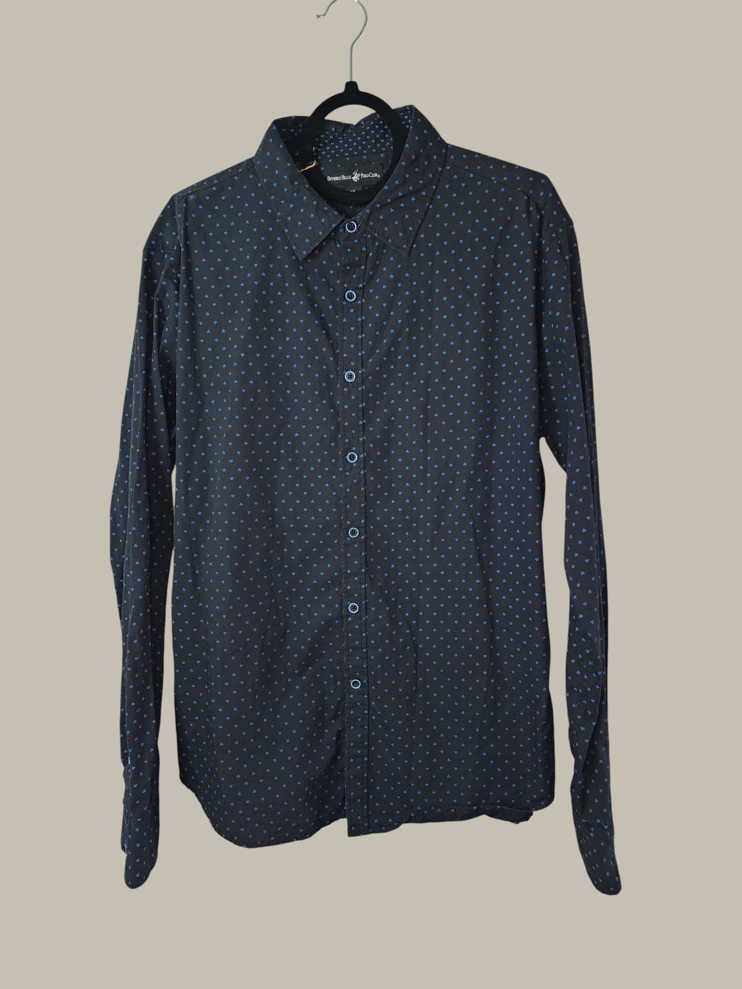 Ted Baker - L/S Shirt - Navy - Stone - Print Size 16