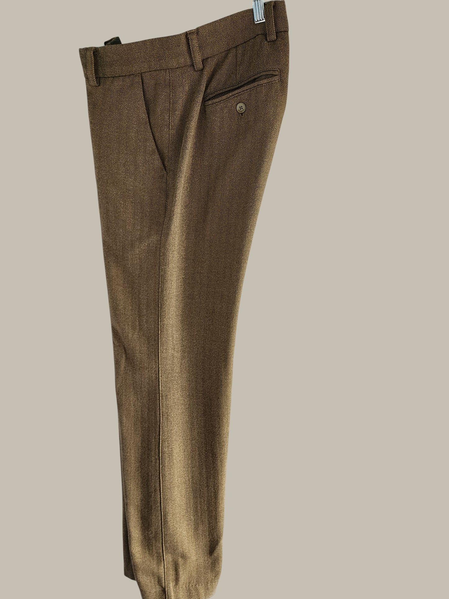 - Vintage - Chevron - Yellow / Black - Textured Wool 36/33