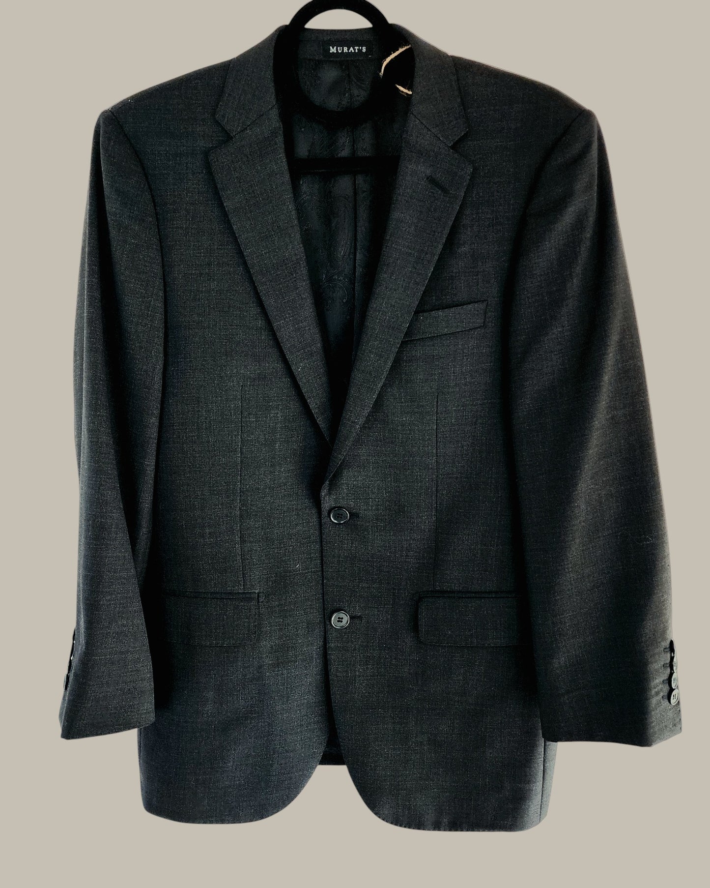 Murat - Beverly Hills - Custom Made Blazer - Charcoal - 36 double vents
