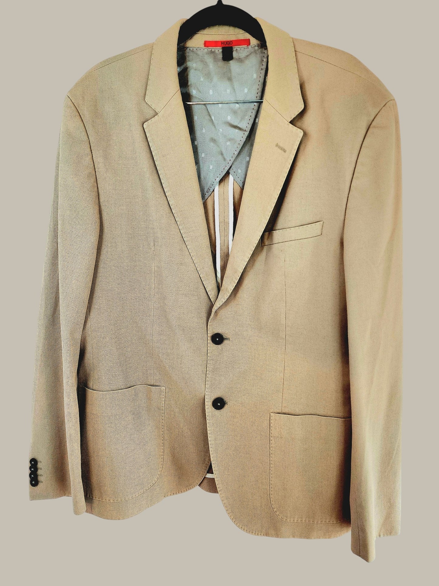 Hugo Boss- Pique - Unlined Textured Blazer tan  Double Vents 40