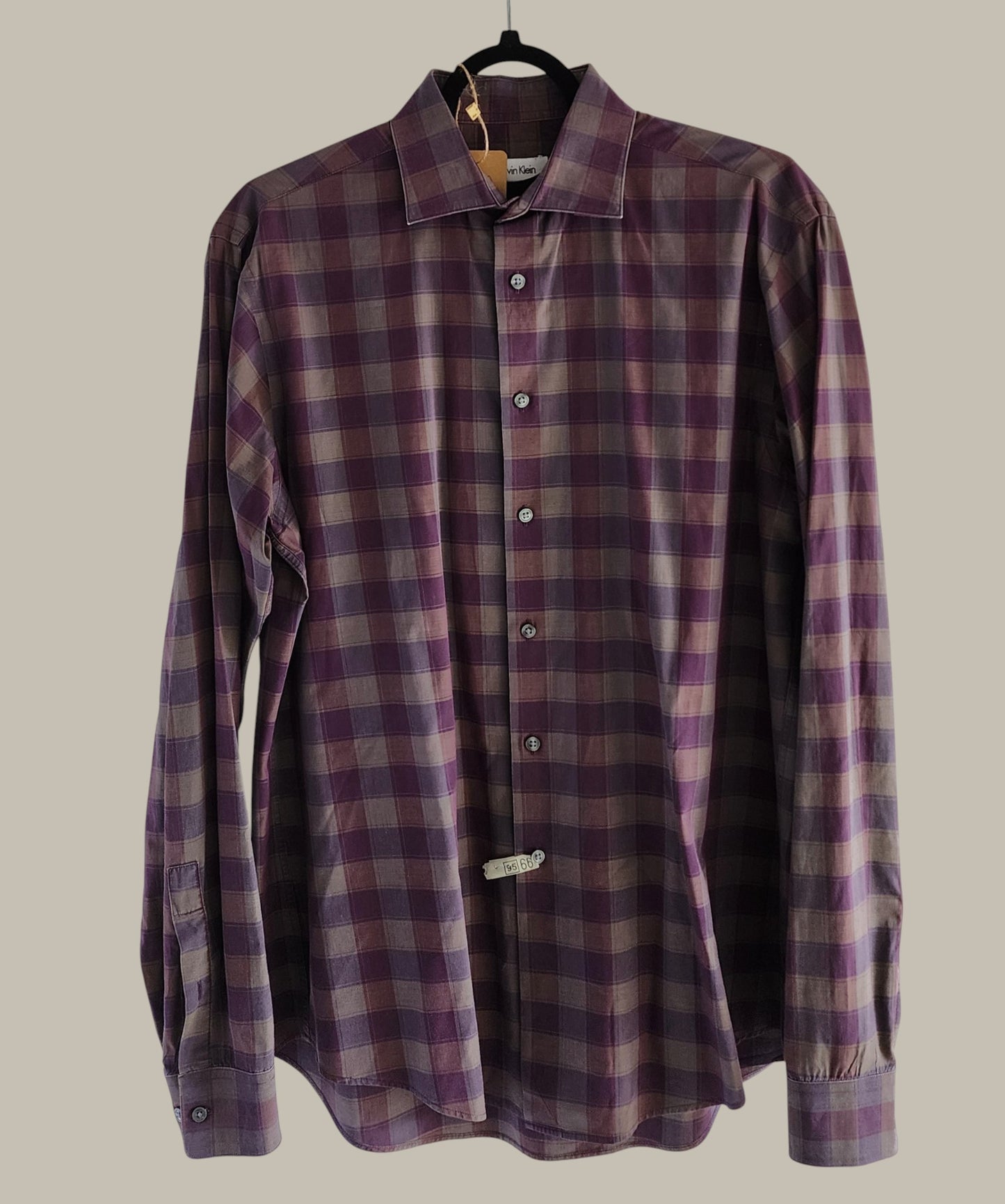 Ted Baker- L/S Cotton Plaid - Burgundy/Navy large