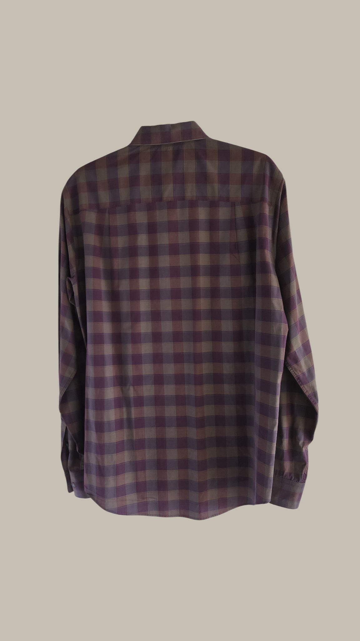 Ted Baker- L/S Cotton Plaid - Burgundy/Navy large