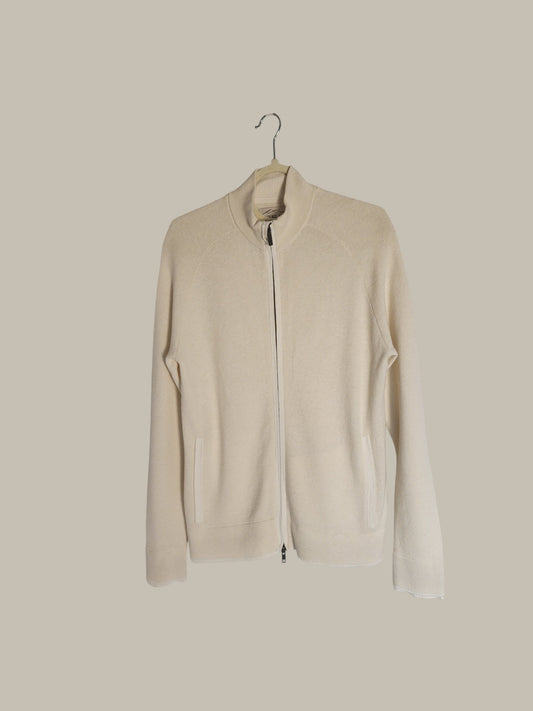 Overland- Off White - Wool Cotton small double zipper