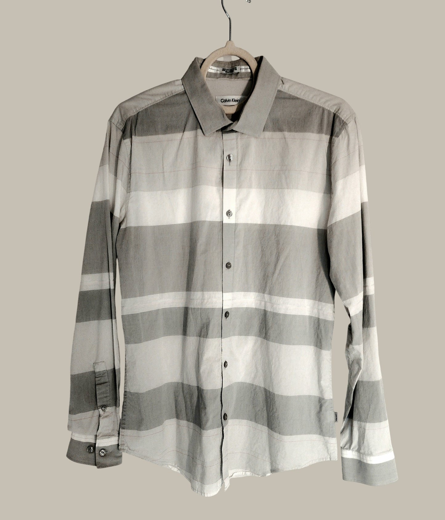 Calvin Klein - Grey / White Stripes - 100% Cotton Medium