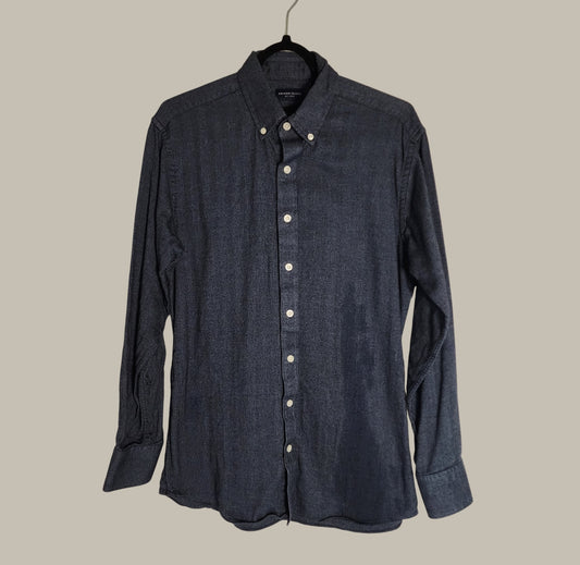 Proper Clothes- Textured - Brushed Indigo - L/S Shirt - 100% Cotton small