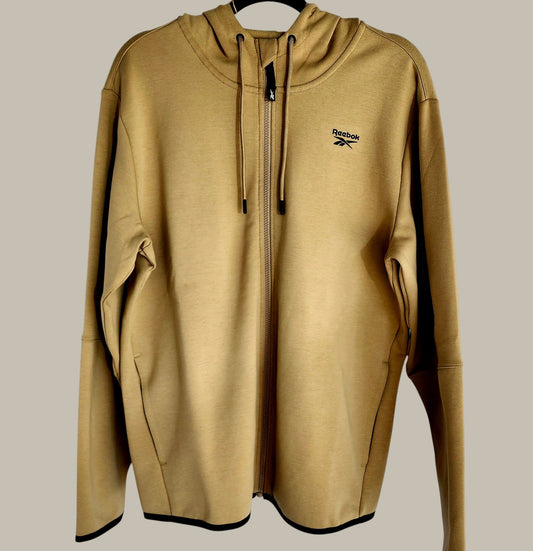 Reebok - Khaki Zipper Nylon Hoodie Medium