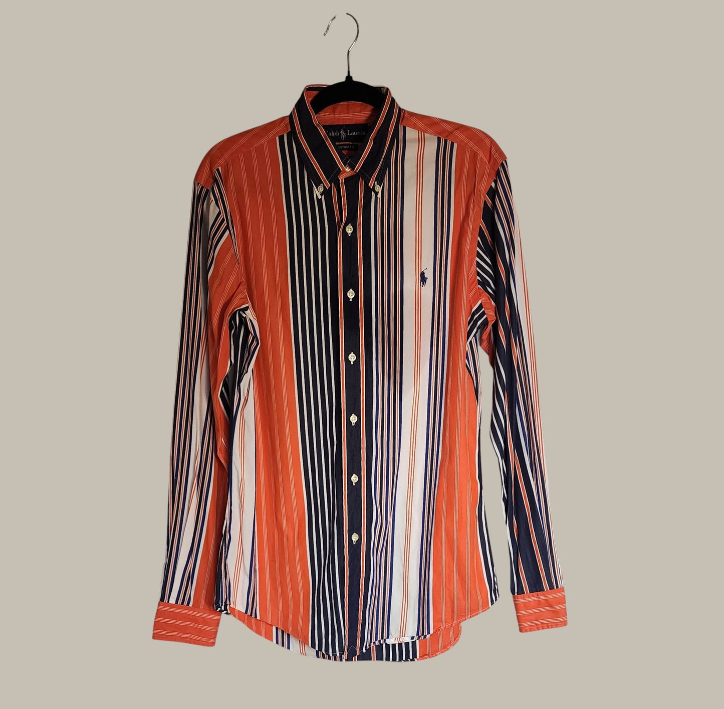 Ralph Lauren - Multi Color Stripe Slim Cotton Shirt - Size 15 / Small