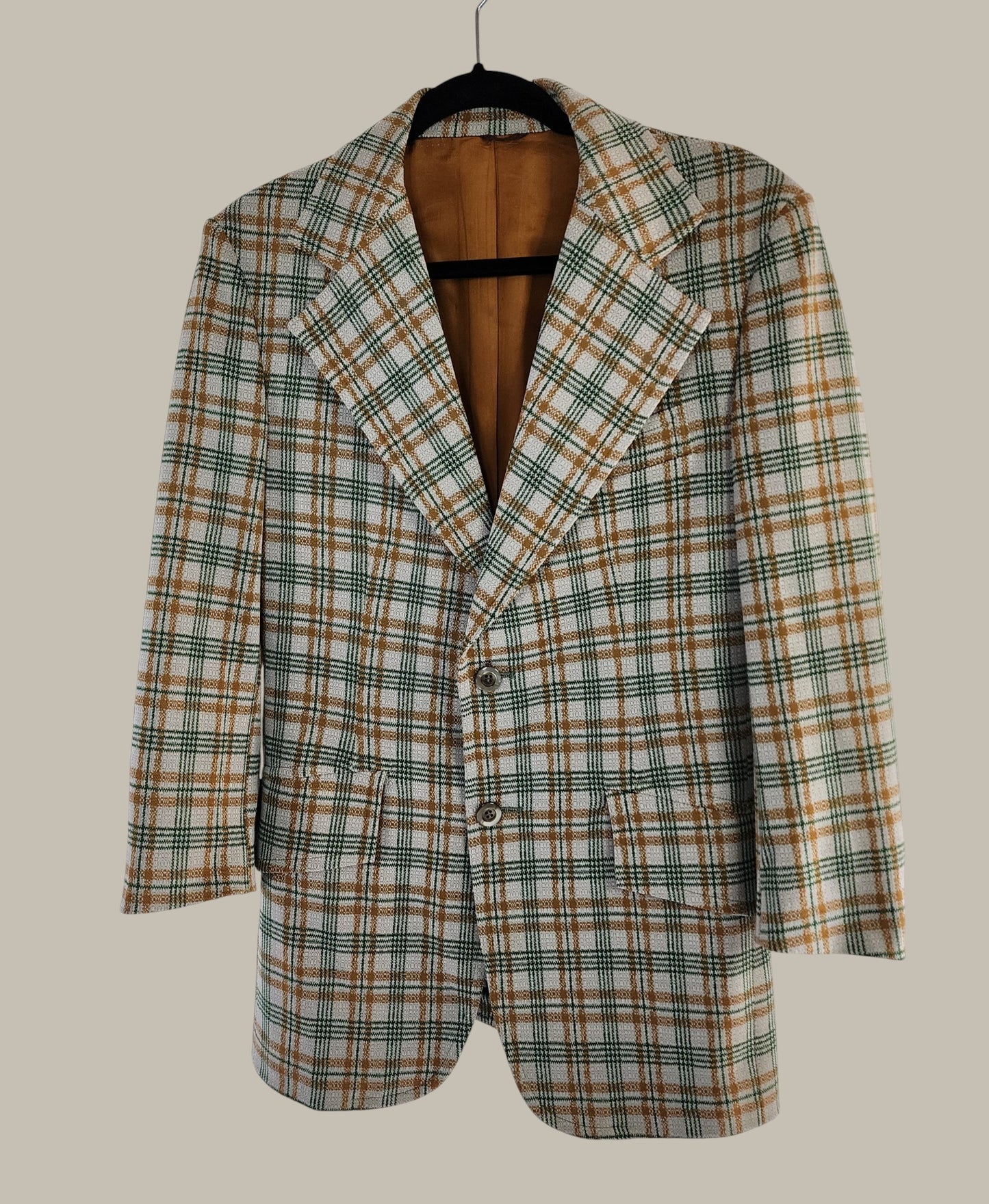 Vin Elderado - Taupe - Plaid Blazer - Wool - Poly 38