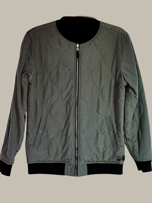 Vans - Reversible Jacket - black Felt and grey quilted nylon stitch with Pockets Small