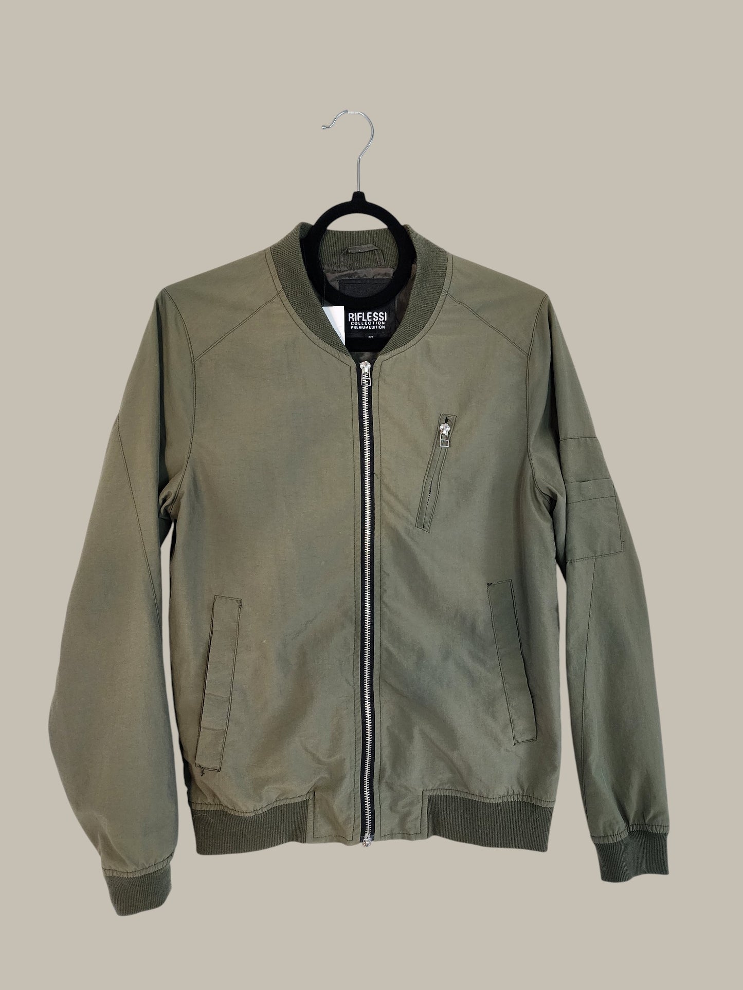 Reflessi Collection- Army Green Bomber Jacket - Medium