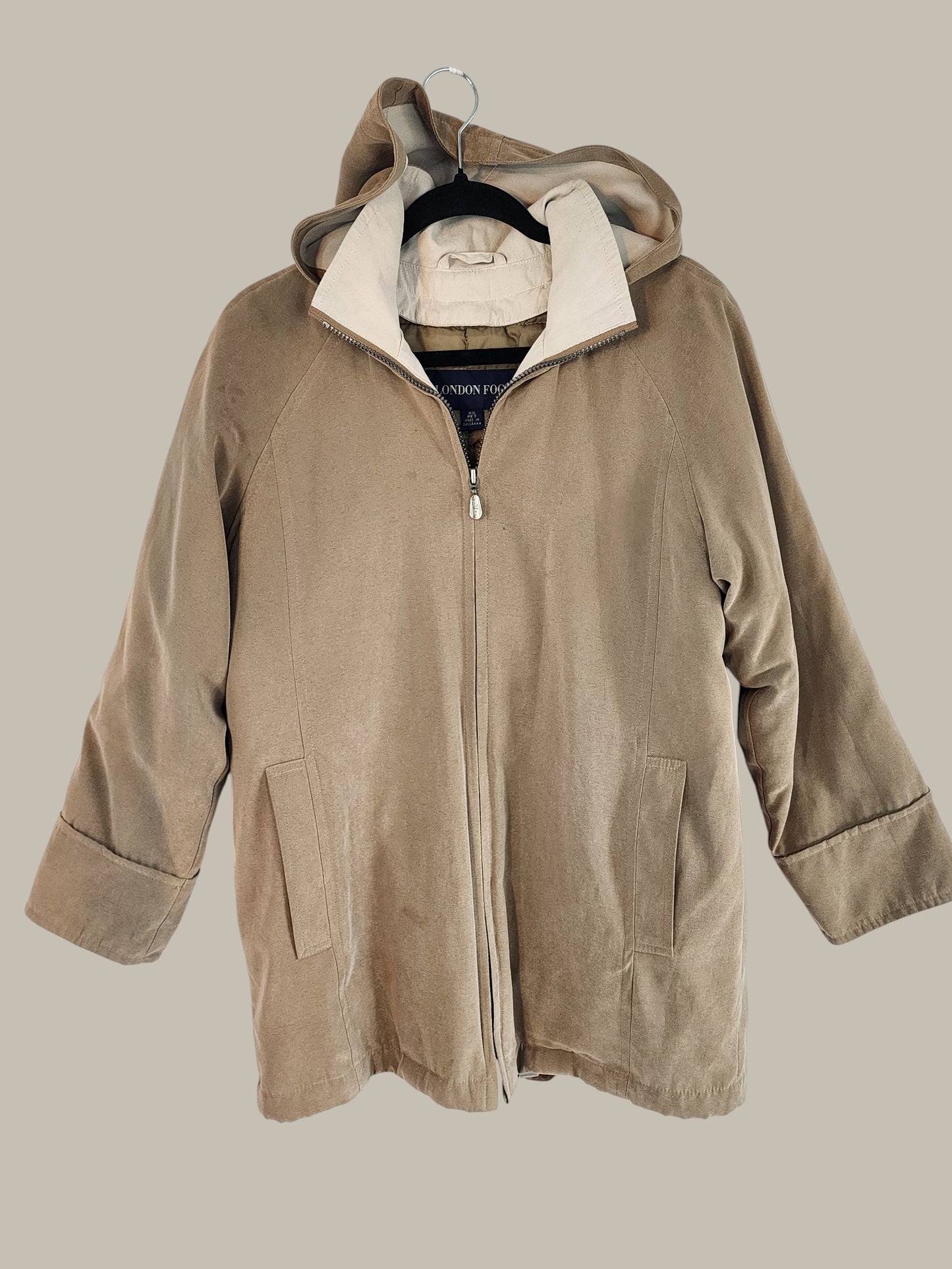London FOG- Micro Fiber - Khaki Zip Jacket extra small