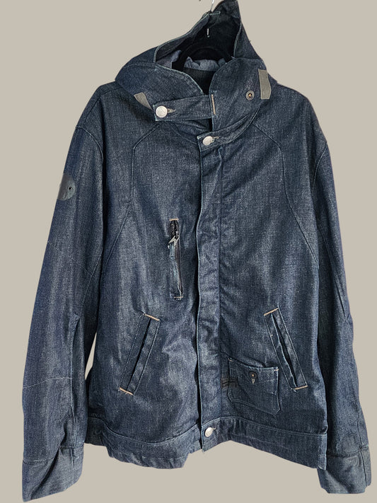 G Star- Raw Lined - Heavy Denim Hooded Jacket Large