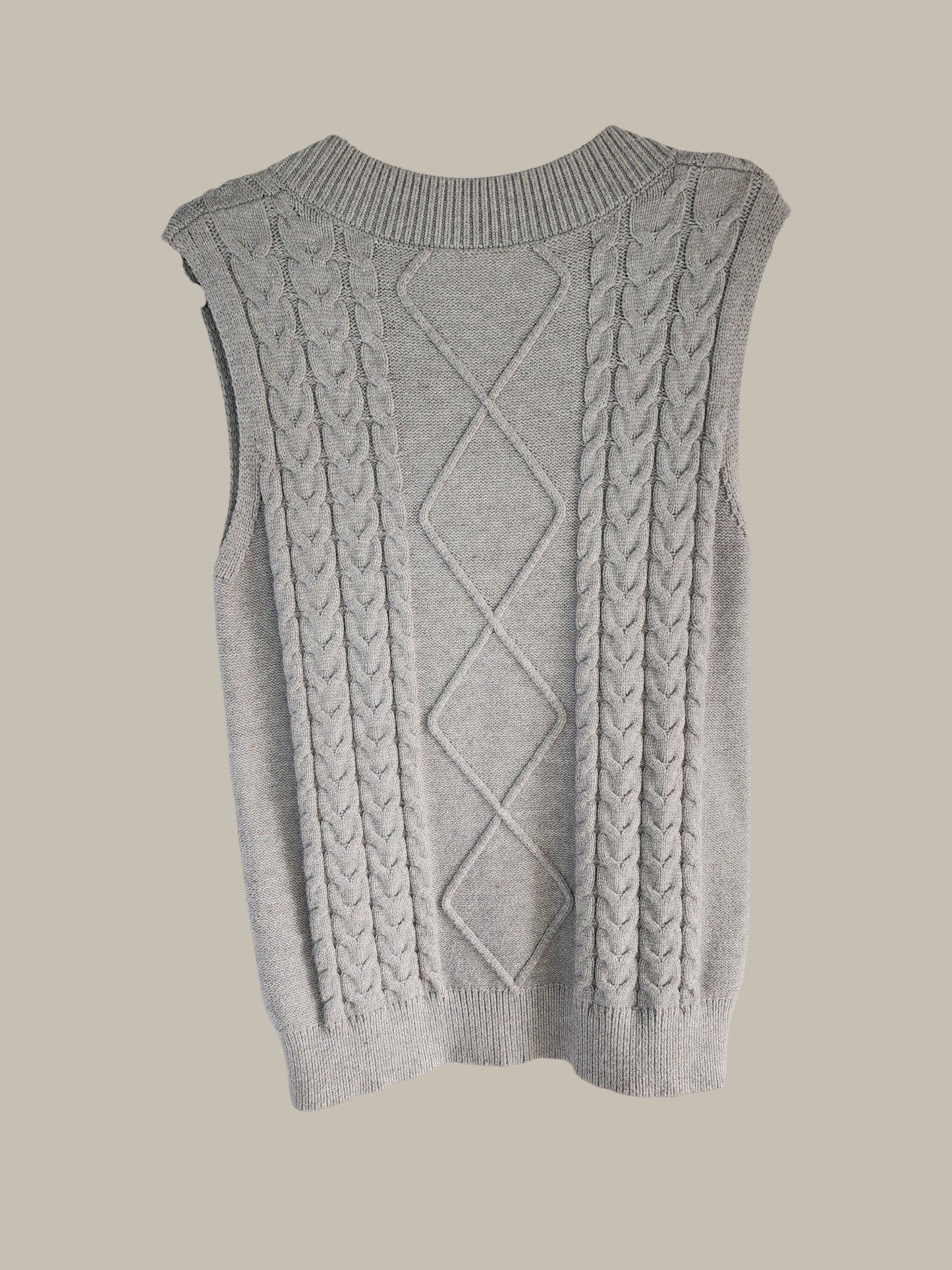 - Taupe - Sleeveless Sweater - Viscose / Poly medium