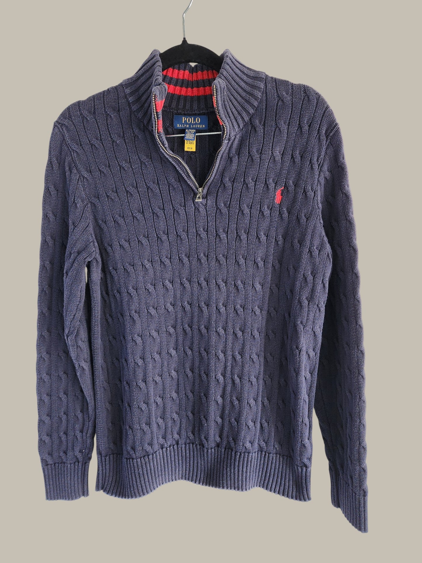 Ralph Lauren - navy Cable Cotton - Zipper / Front small