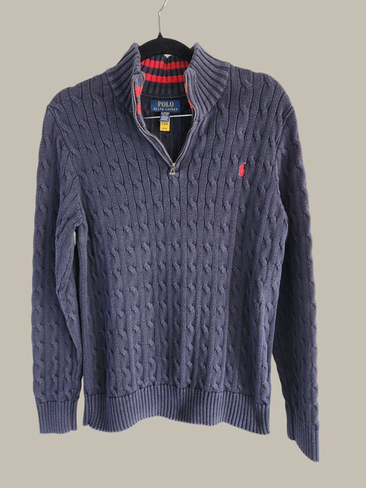 Ralph Lauren - navy Cable Cotton - Zipper / Front small