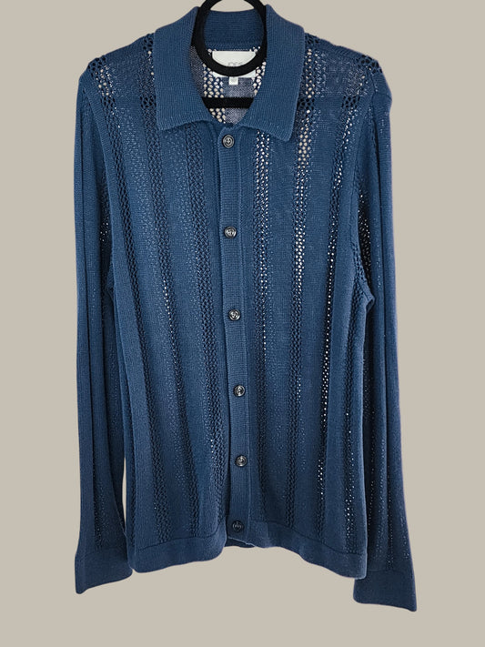 Joe's - Navy - Crochet - Button - Front Sweater/ Medium