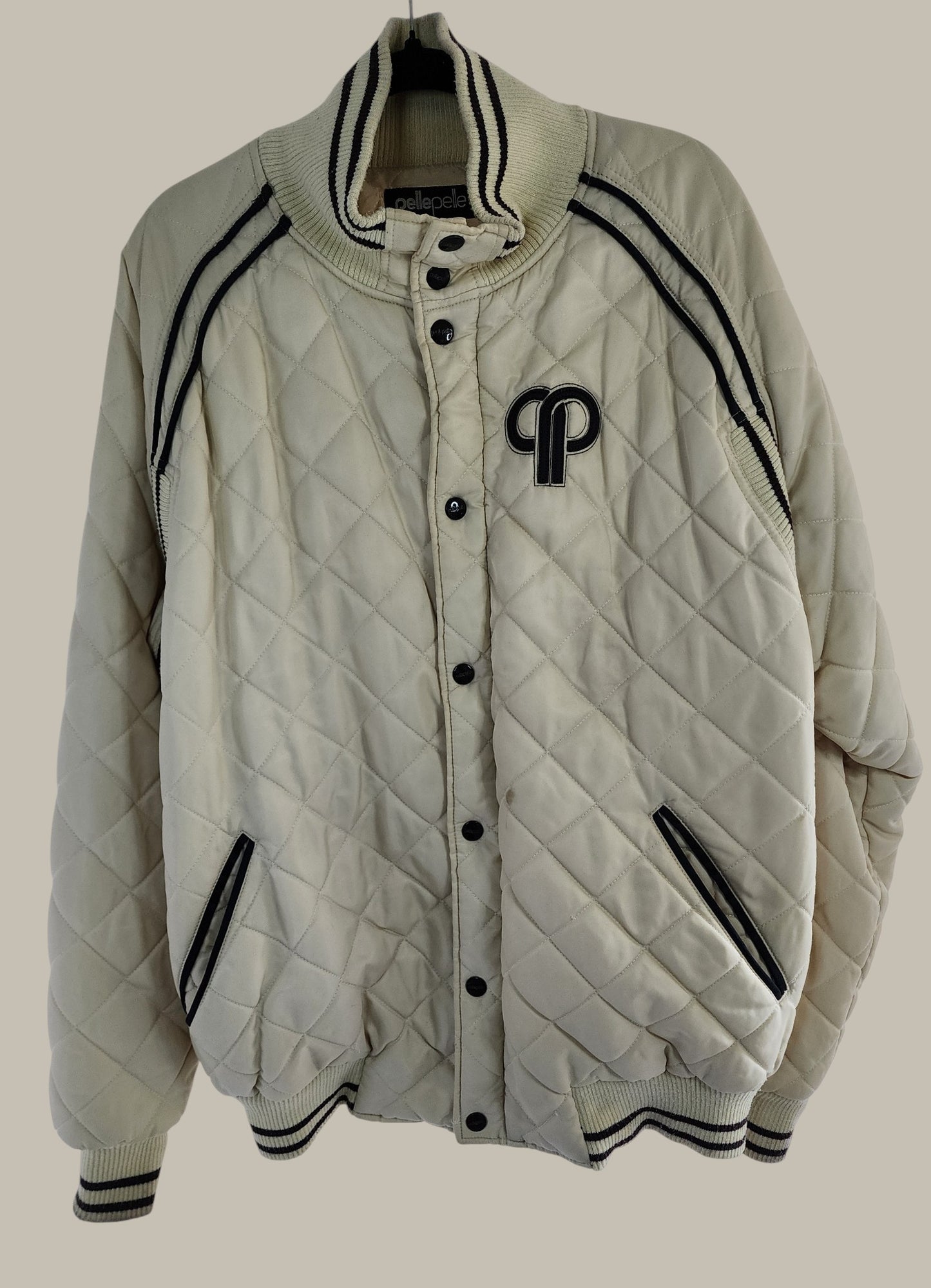 Pelle Price- Cream - Quilted - Jacket Zip x Snap large