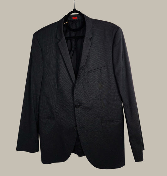 Hugo Boss - Black Textured Blazer - Charcoal - Double Vents  44R