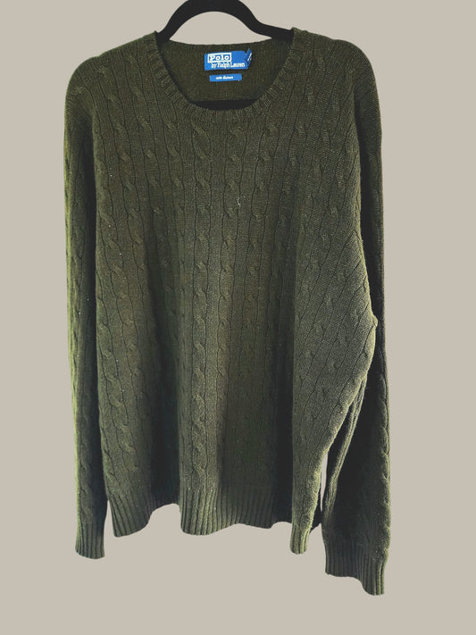 Ralph Lauren - Cashmere - Cable Army Green XL
