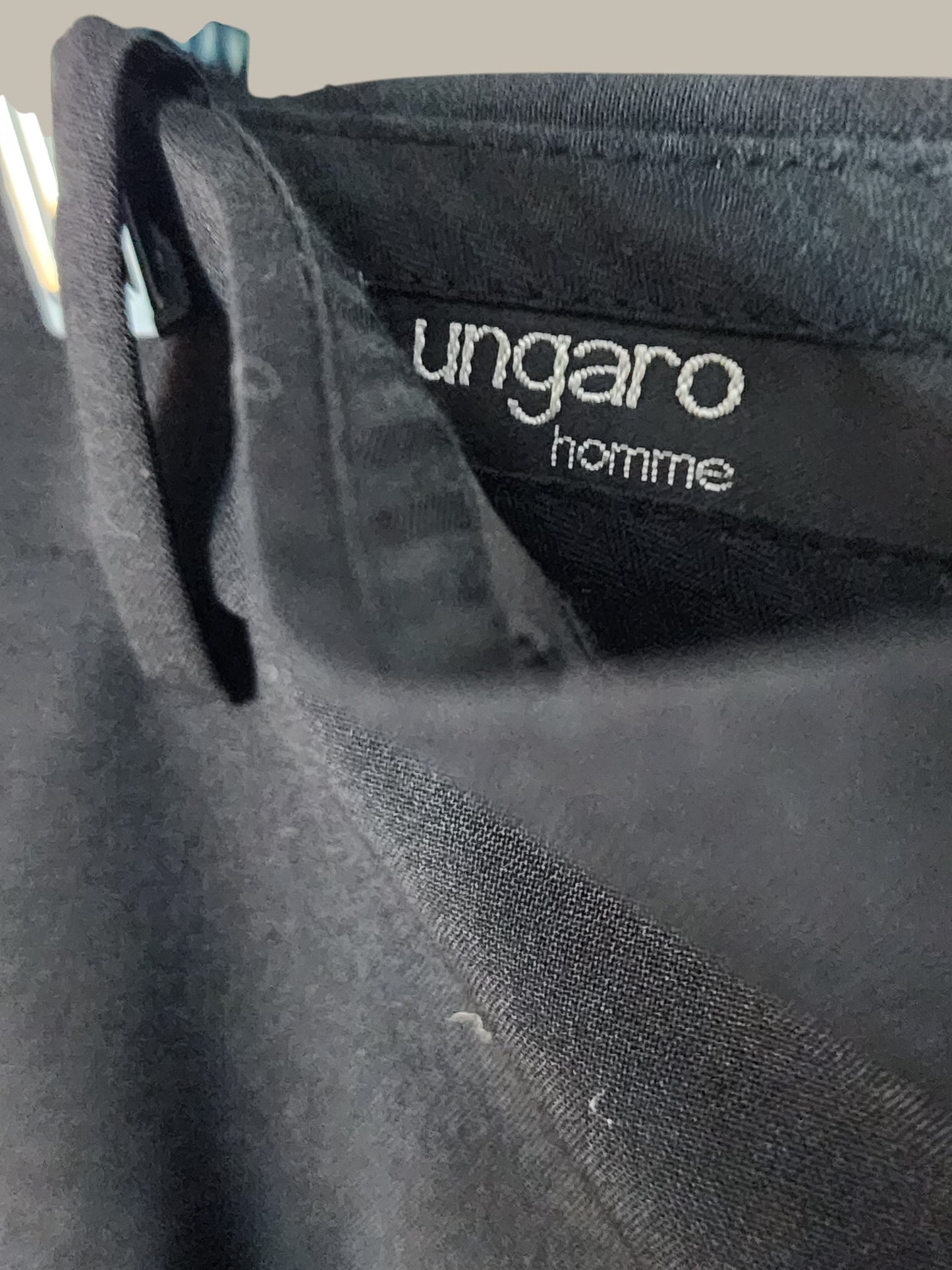 Ungaro- 100% Wool Black pant with a wider leg andcuff 36/30