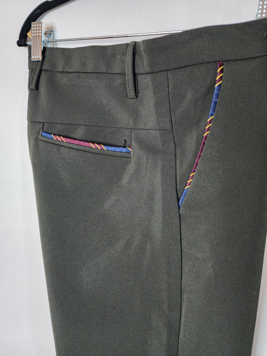 Dark Olive Pants - Pocket Details - Nylon / Spandex 31/30