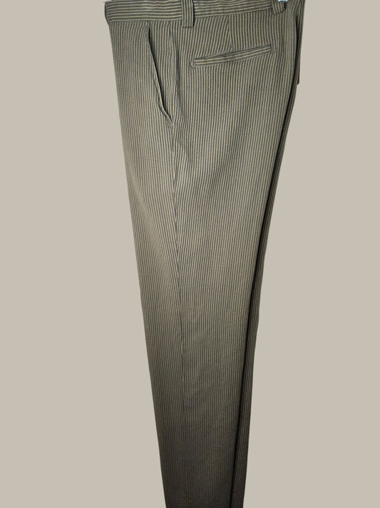 Jhane Barnes - Textured - Stripe - Olive unhemmed 32/36