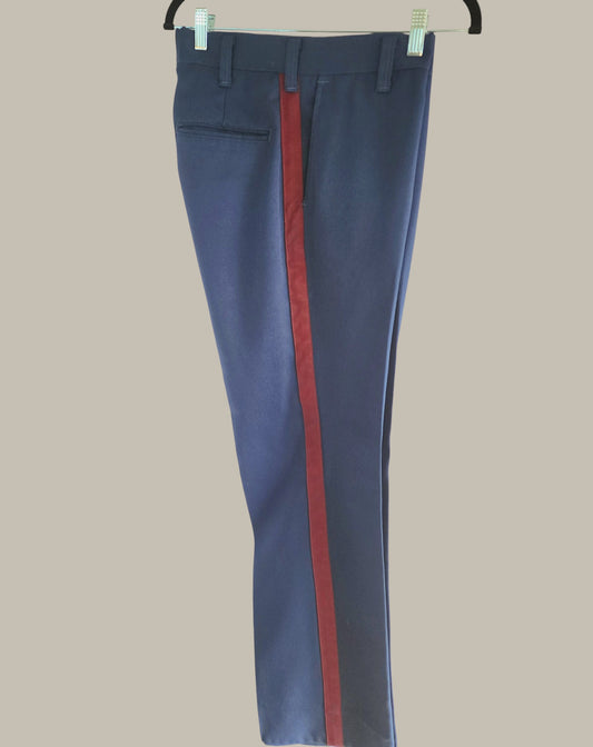 - Navy with Red Stripe - Wool - Pant 30