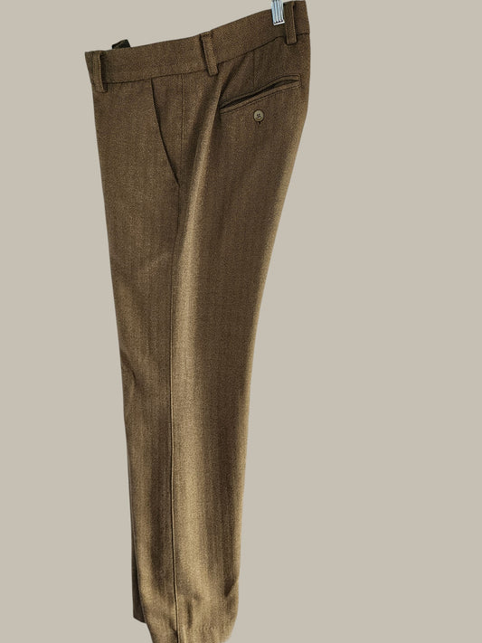 - Vintage - Chevron - Yellow / Black - Textured Wool 36/33