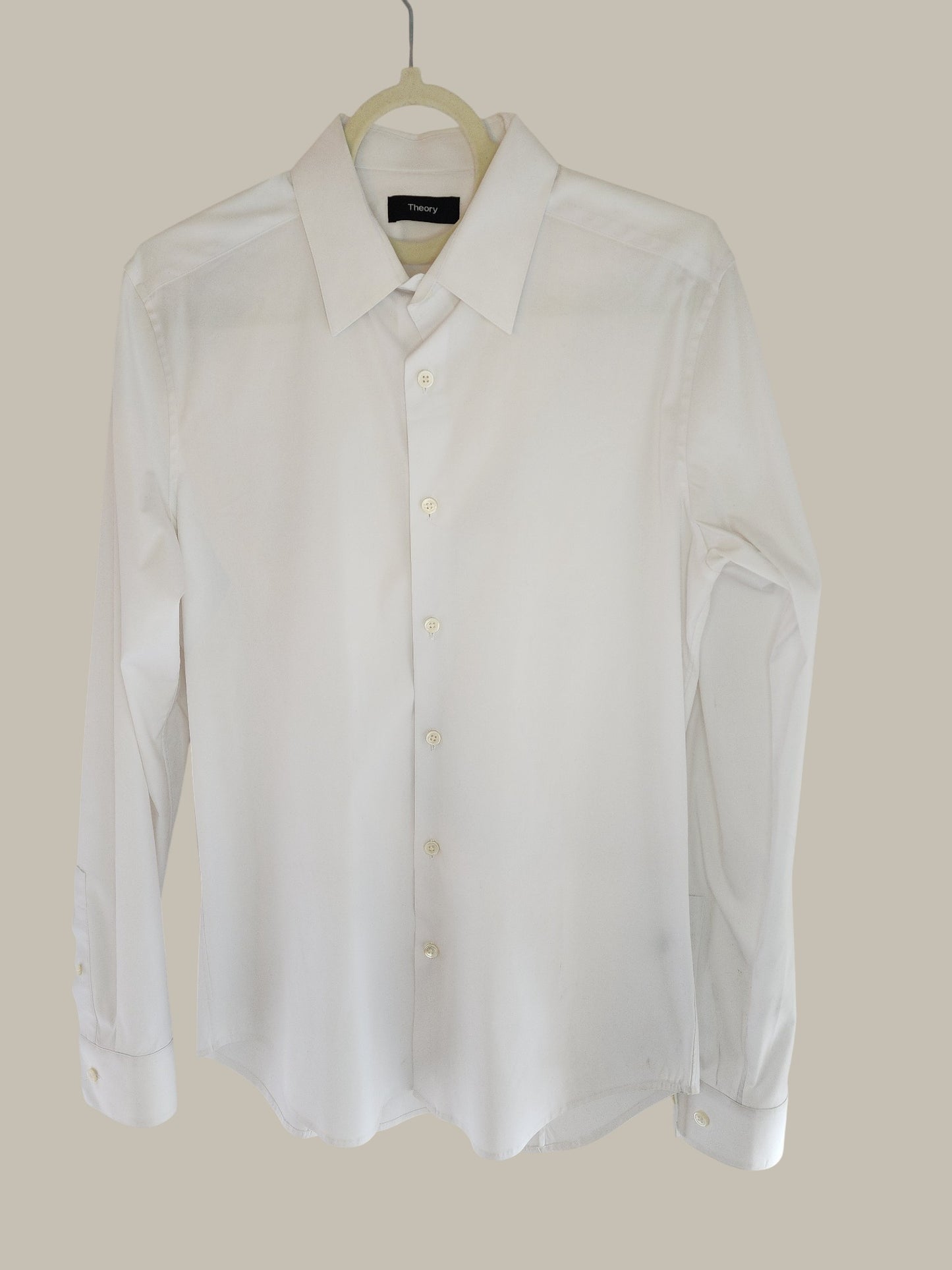 Theory - Crisp White Shirt - Cotton Poly Spandex small