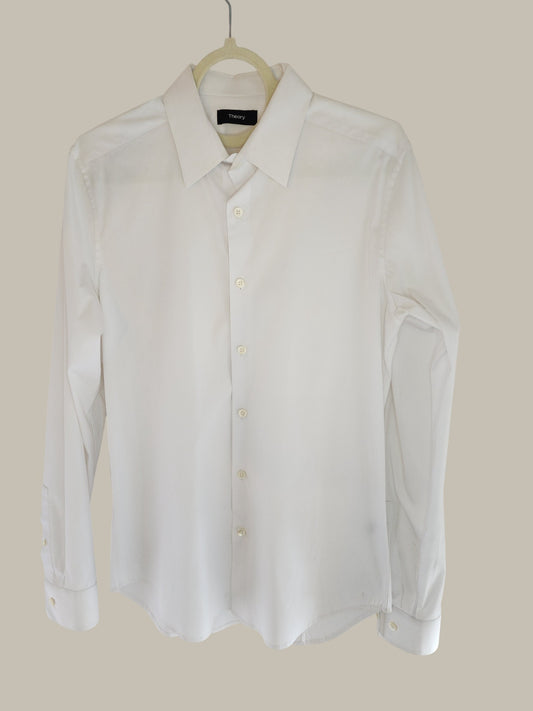 Theory - Crisp White Shirt - Cotton Poly Spandex small