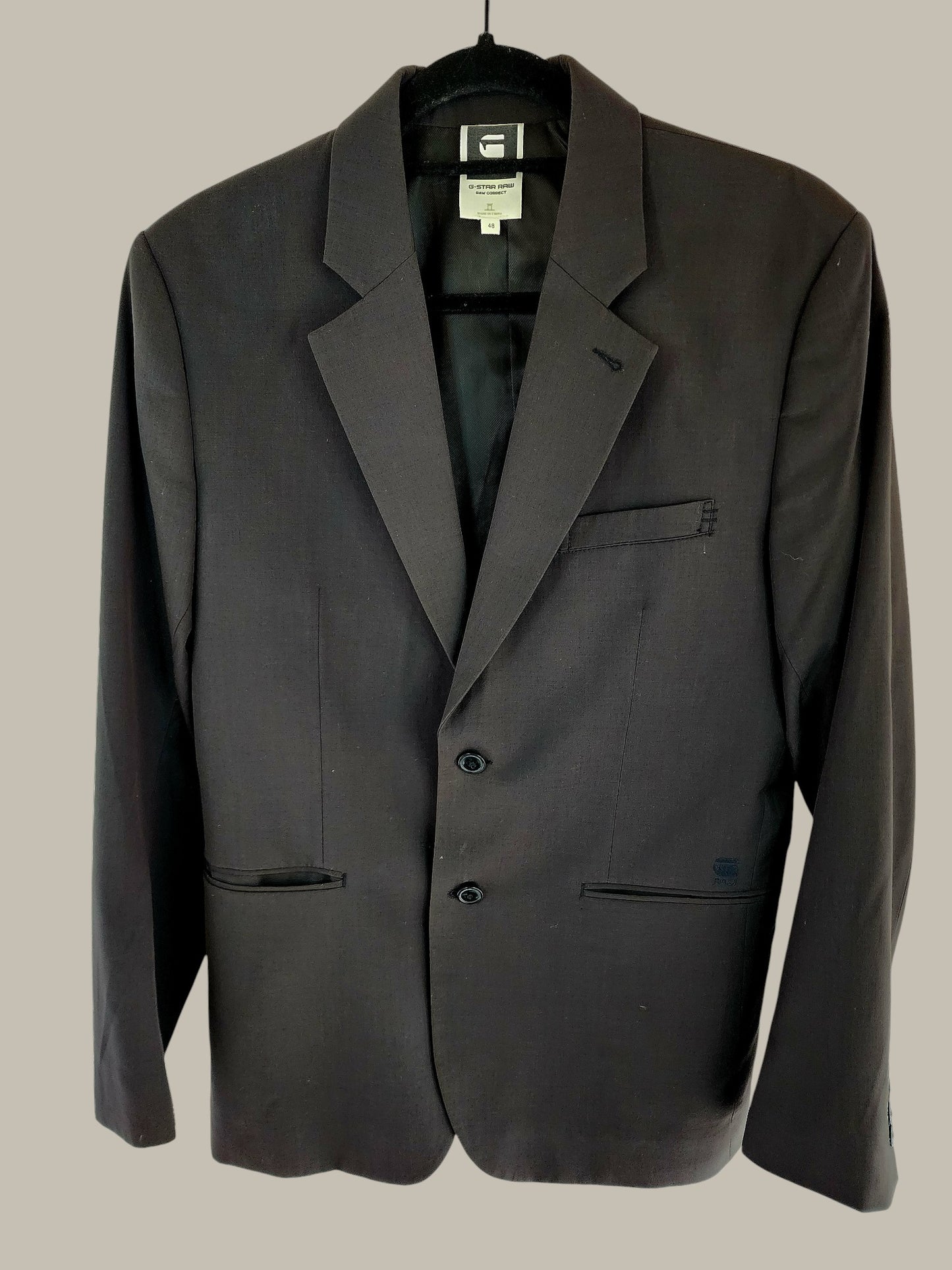 G Star Raw Dark Brown Light Weight Wool Size 36 single vent