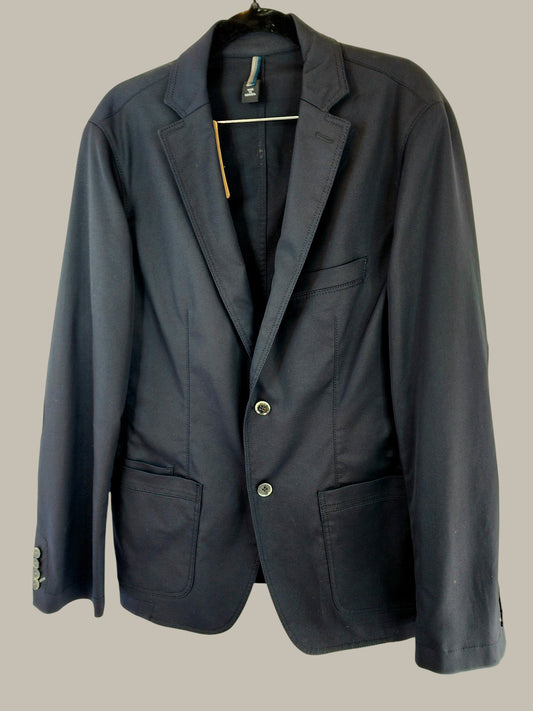 Casual Unlined, Self elbow  patch.- Black Nylon/Wool Single vent-  38