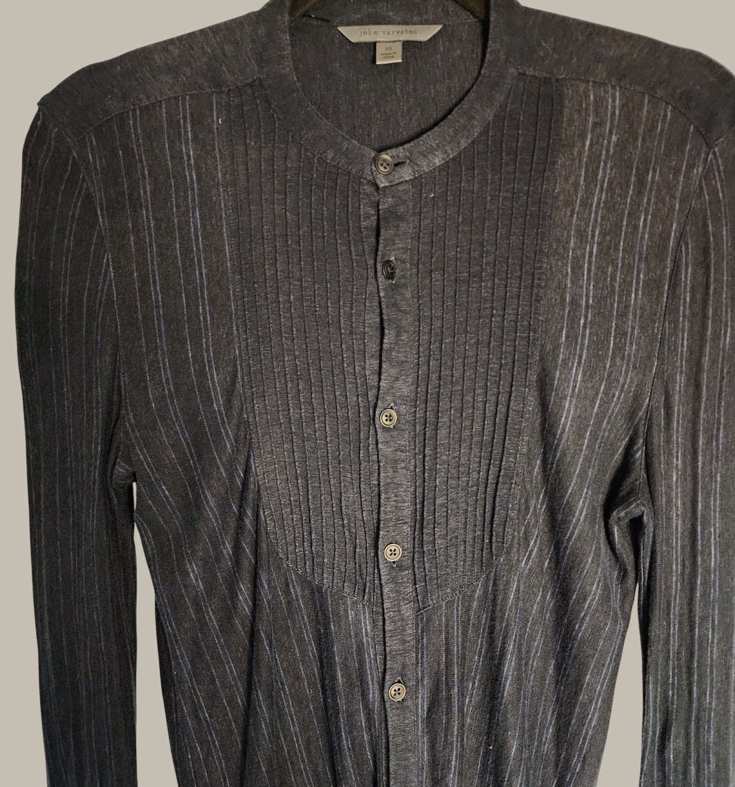 John Varvatos Rayon Stripe Texture top/cardigan Dark Navy small