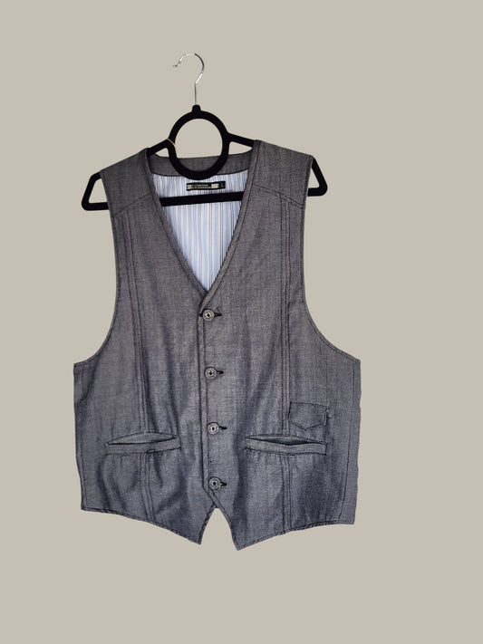 Foreign Exchange - Indigo / Chevron Grey - Poly Rayon Large