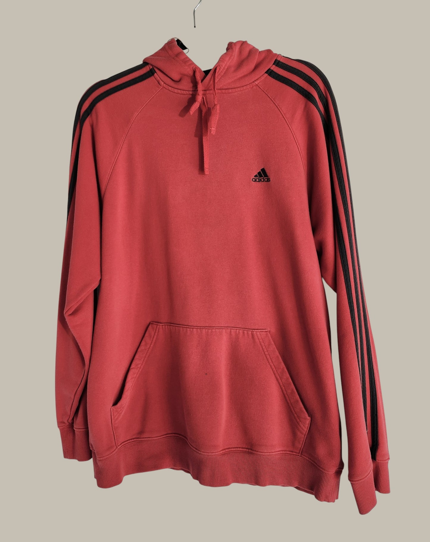 Adidas - Red Hoodie - Cotton French Terry Large