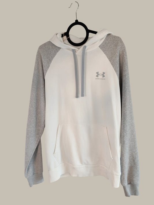 Under Armor Cotton Fleece Hoodie White / Grey Medium