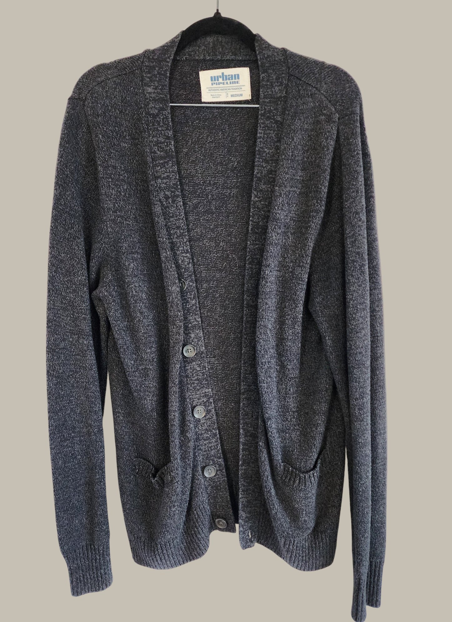 Urban Pipeline - Vintage Charcoal - Cotton Blend Cardigan Medium