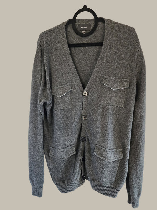 Gramercy -Cotton Cardigan Vintage - Charcoal XXL