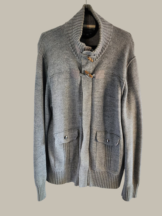 BR - Cardigan w/ Zipper And Toggles Light Grey Melange (XL)