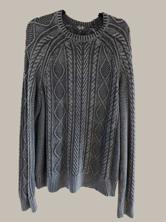 Rag & Bone - Soft Cotton Chunky Cable Sweater Charcoal/ L